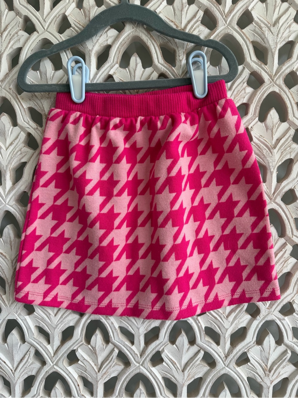 Barbie Girls Pink Houndstooth Skirt Size 5T